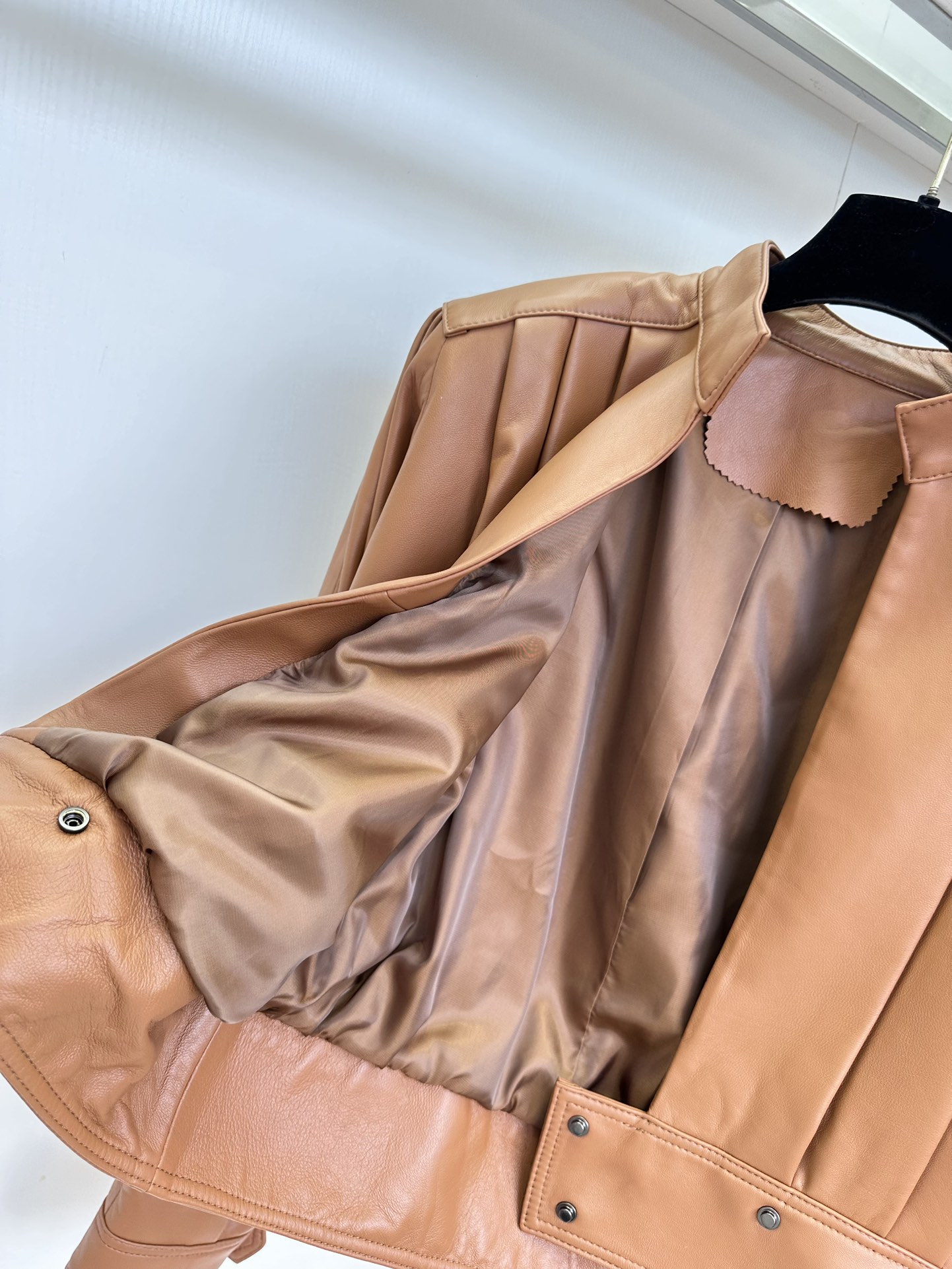 Genuine Lambskin Leather Jacket for Women - Stylish Multi-Fold Design 9 i1754620150 374 7