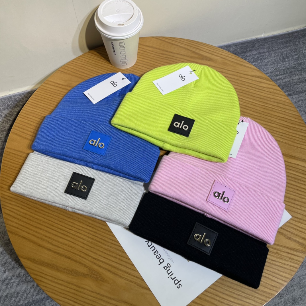 alo皮标金属毛线帽P45