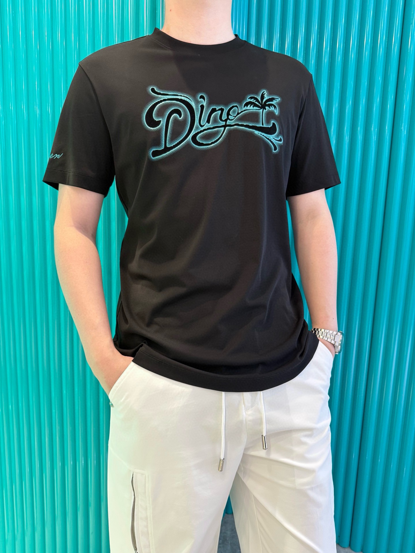 NO:499100,Dino Luxury Products - Brand's latest round neck T-shirt shipment in 2025, hot-selling items in Europe and the United States!  Select Italian imported brands to customize European cotton!  The brand digital print on the chest is matched with the latest design to highlight fashion!  Number of codes 48-56 (model 180/wear 50, with Hong Kong Lane Crawford gift box packaging), tees, t-shirt, alexander wang19860909Dino奢品-品牌2025最新圆领T恤出货 欧美热销单品！精选意大利进口品牌定制欧货棉！胸口的品牌数码印花搭配最新的设计,彰显时尚 ！码数48-56（模特180/穿50,配香港连卡佛礼盒包装）,,tees，t-shirt,alexander wang,Men's clothing