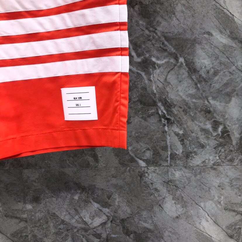 “THOM BROWNE Classic Four-Bared Sandal Shorts in Gray, Tibetan Cyan, White, and Orange – Code 1-5” - 图片 5