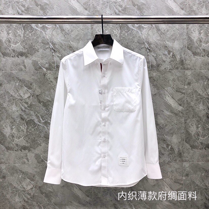 P480 THOM BROWNE Tom Brown, CS-based long-sleeve shirt, n colour: white code: 0-4 - 图片 1