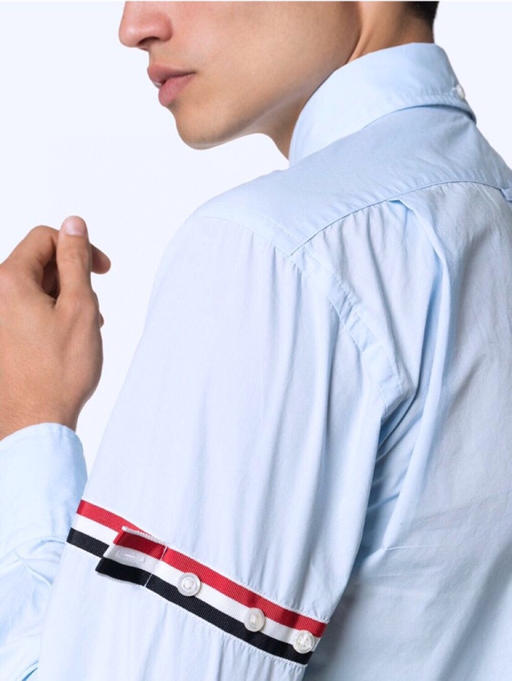 THOM BROWNE White Silk Long-Sleeve Shirt – Size Needed - 图片 2