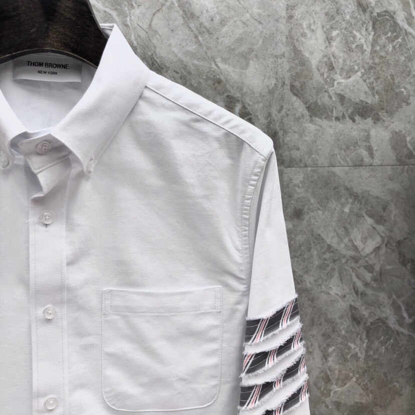“THOM BROWNE White TB Sweet Long-Sleeve Shirt (Code 0-4)” - 图片 2