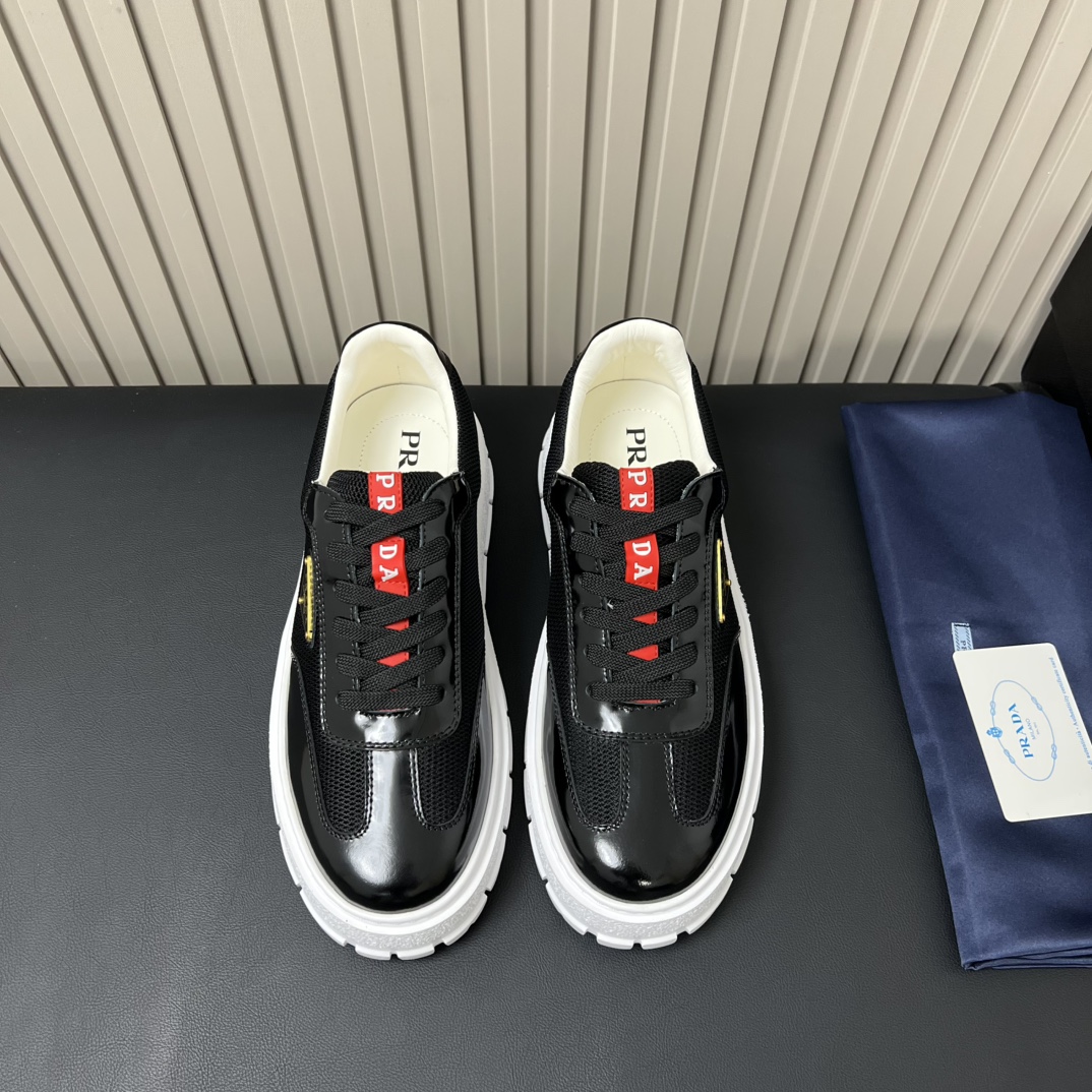Prada Men's Sneakers in Leather and Mesh with Iconic Triangle Logo 2 i1754696915 8088 0
