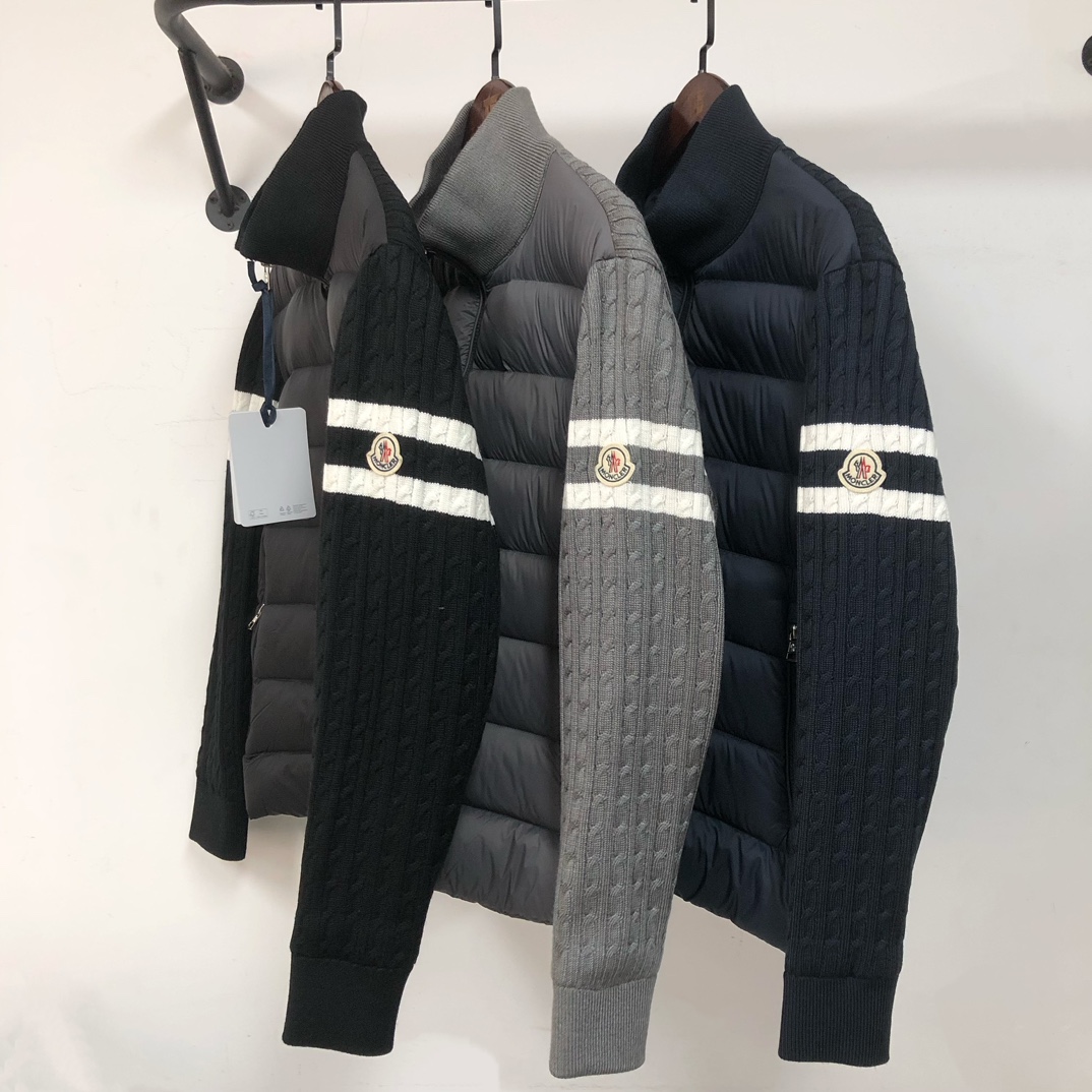 🆕MON*CLER 蒙口 25秋冬最新款设计时尚百搭舒适透气潮流羽绒拼接羊毛针织衫羽绒服外套！官网同步发