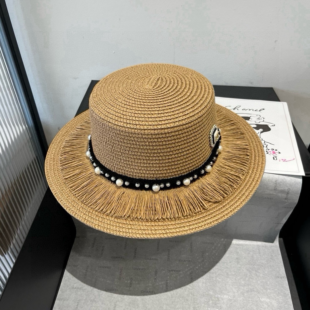 🆕

Chanel香奈儿新款平顶草帽，头围57cm