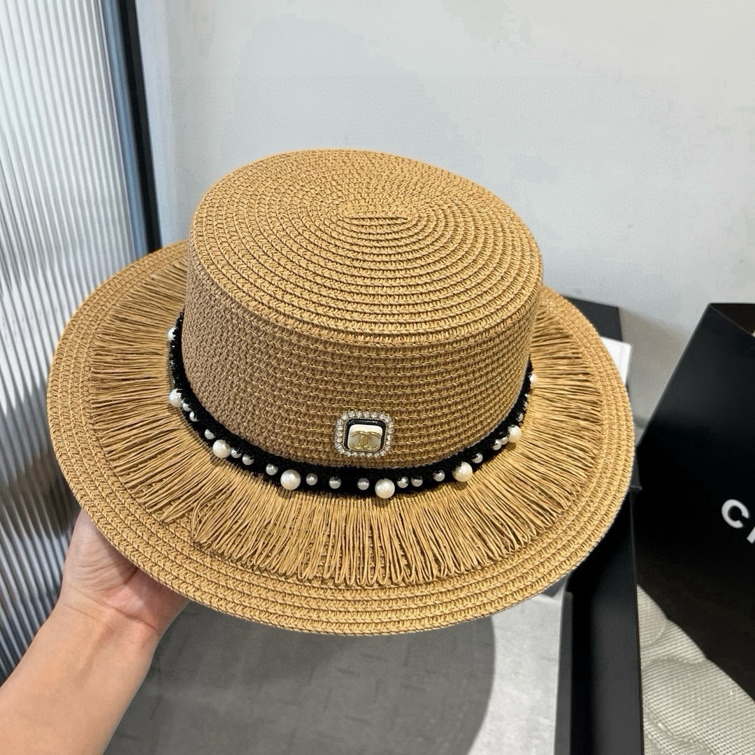 🆕

Chanel香奈儿新款平顶草帽，头围57cm