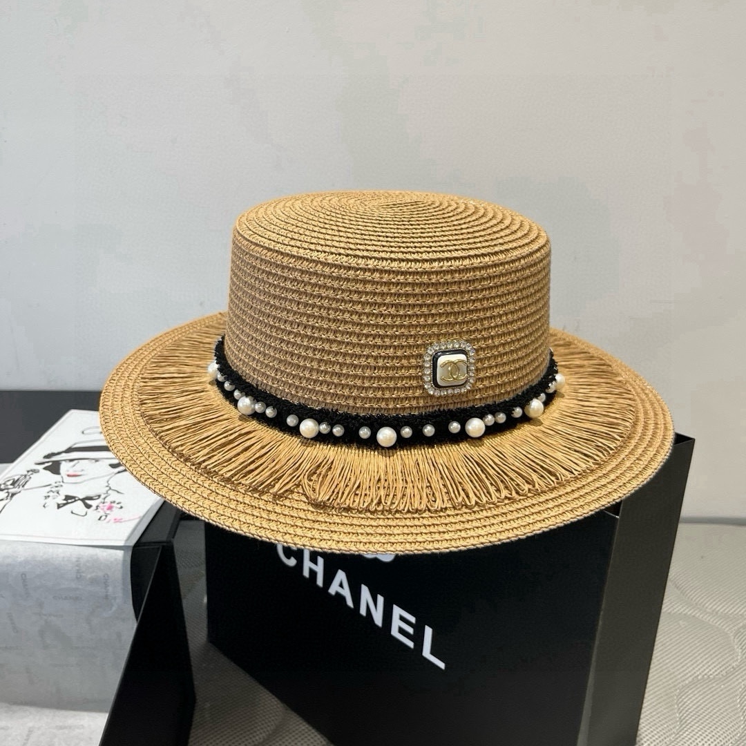 🆕

Chanel香奈儿新款平顶草帽，头围57cm