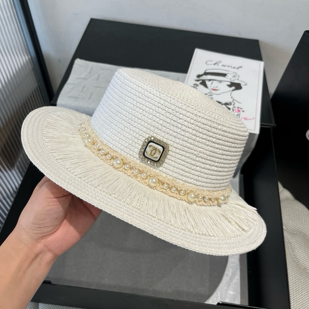 🆕

Chanel香奈儿新款平顶草帽，头围57cm