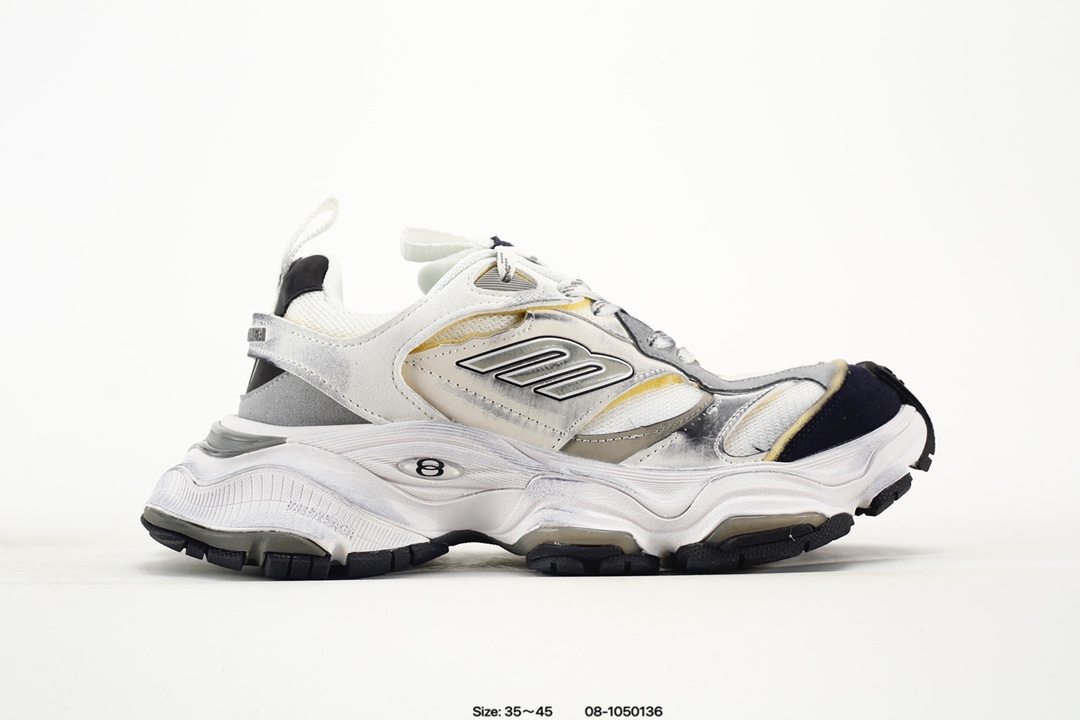 Balenciaga CARGO Sneaker 巴黎世家十一代圆头系带 舒适百搭低帮生活休闲鞋老爹鞋 全套原纸板楦头开发 最原汁原味的灵魂版型 全鞋荧光划线卡点 胶水把控整洁度追求极致完美 每一双都是工艺品 多重QC质检 超越公司货的品控标准 实实在在的免检产品 原盒原配 正确字体电绣 粗细、位置、大小正确 侧边TPU 透气孔匹配意产原版 正确分离大底 TPU软底 原版一致大底LOGO 立体感十足 原厂皮料水洗做旧 采购原厂网纱 这款超细纤维和网布工装运动鞋 做旧的厚网布鞋面 还有一种经典 Track 鞋款融合 New Balance 9060 中底之即视感 标志性 Sporty B Logo 置于鞋面中间 再加上明显提高的中底厚度 你也不用害怕与3XL难以分辨 货号:784341 W2MV1 1170 码数:如图 编码:08-1050136