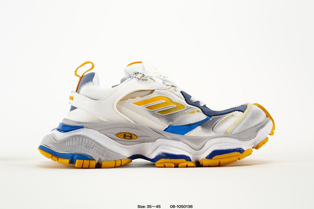 Balenciaga CARGO Sneaker 巴黎世家十一代圆头系带 舒适百搭低帮生活休闲鞋老爹鞋 全套原纸板楦头开发 最原汁原味的灵魂版型 全鞋荧光划线卡点 胶水把控整洁度追求极致完美 每一双都是工艺品 多重QC质检 超越公司货的品控标准 实实在在的免检产品 原盒原配 正确字体电绣 粗细、位置、大小正确 侧边TPU 透气孔匹配意产原版 正确分离大底 TPU软底 原版一致大底LOGO 立体感十足 原厂皮料水洗做旧 采购原厂网纱 这款超细纤维和网布工装运动鞋 做旧的厚网布鞋面 还有一种经典 Track 鞋款融合 New Balance 9060 中底之即视感 标志性 Sporty B Logo 置于鞋面中间 再加上明显提高的中底厚度 你也不用害怕与3XL难以分辨 货号:784341 W2MV1 1170 码数:如图 编码:08-1050136