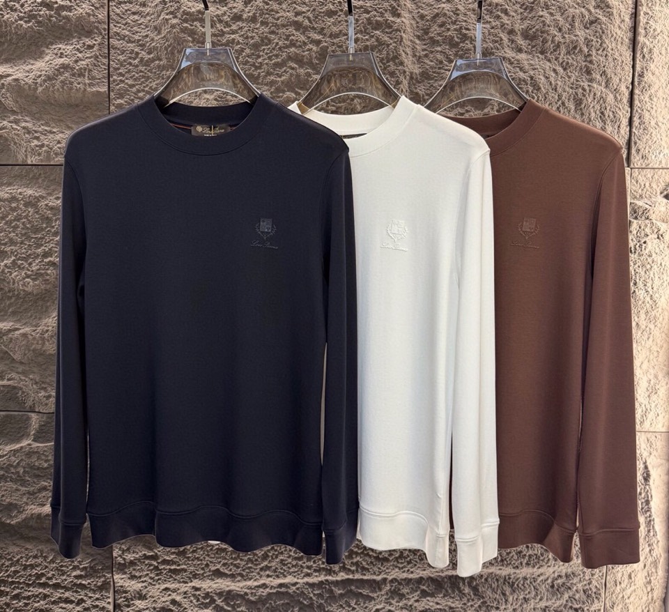 “Men’s Fall & Winter Cotton T-Shirts: Stylish, High-Quality, and Versatile in Blue, White, and Coffee Colors” - 图片 2