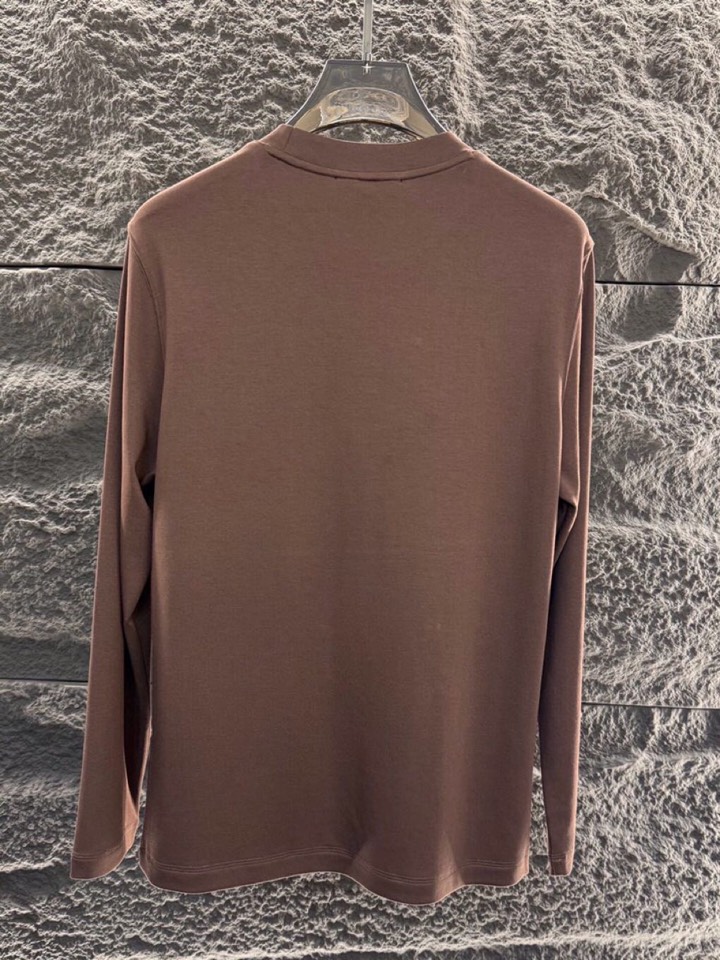 “Prada 2025s Men’s Long-Sleeved Cotton T-Shirt Collection for Autumn/Winter in Blue Coffee” - 图片 9