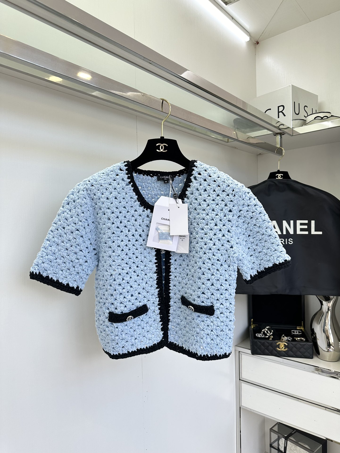 Chanel Inspired Handmade Crochet Knit Skirt and Cardigan Set 5 i1754795477 4280 3