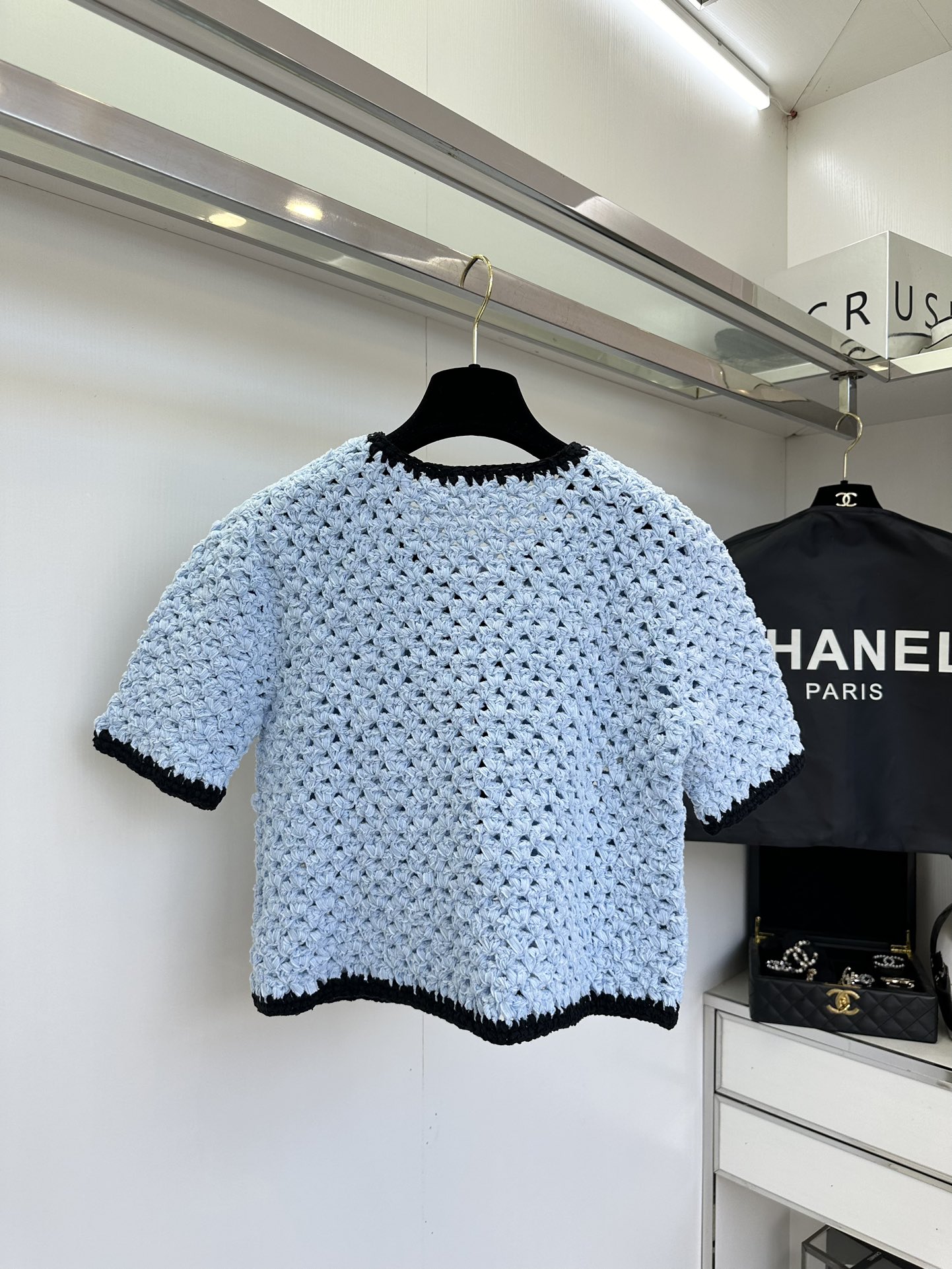 Chanel Inspired Handmade Crochet Knit Skirt and Cardigan Set 4 i1754795477 7026 2