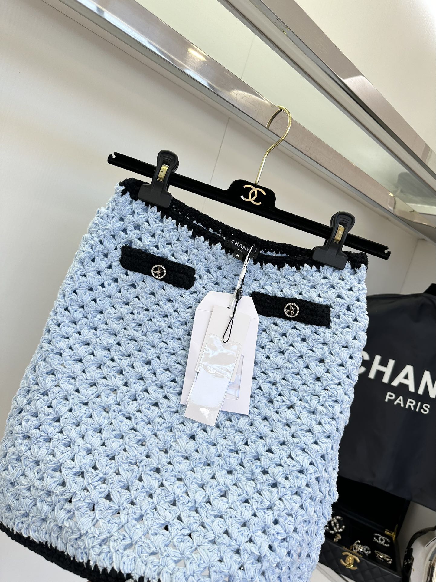 Chanel Inspired Handmade Crochet Knit Skirt and Cardigan Set 10 i1754795477 8729 8