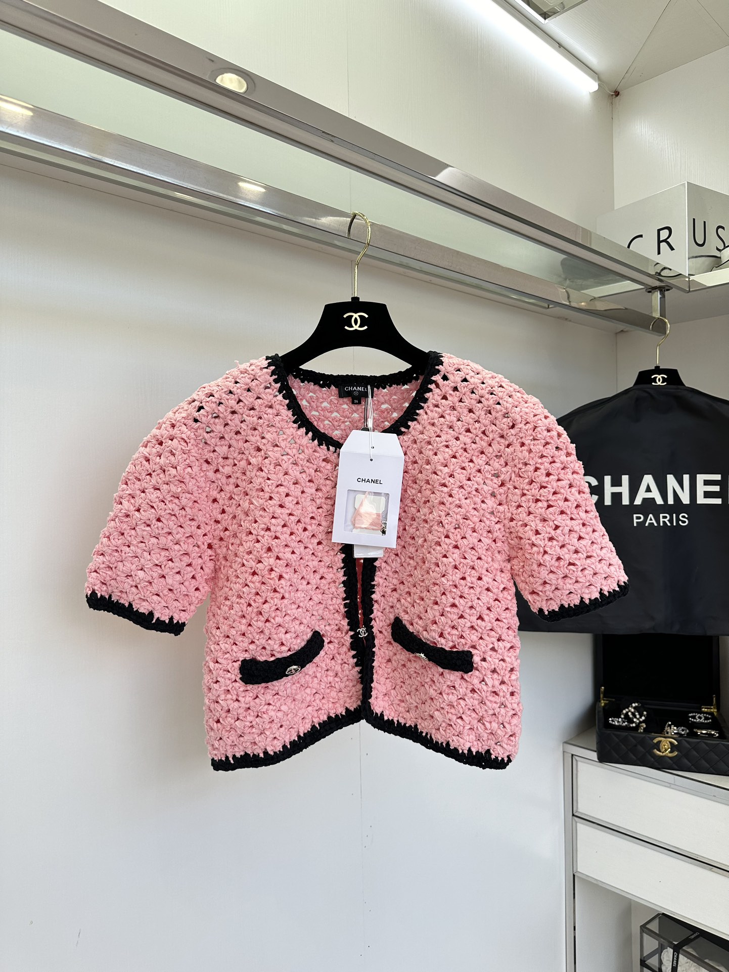 Chanel Inspired Handmade Crochet Knit Skirt & Cardigan Set - Elegant Floral Design 5 i1754795625 5181 3
