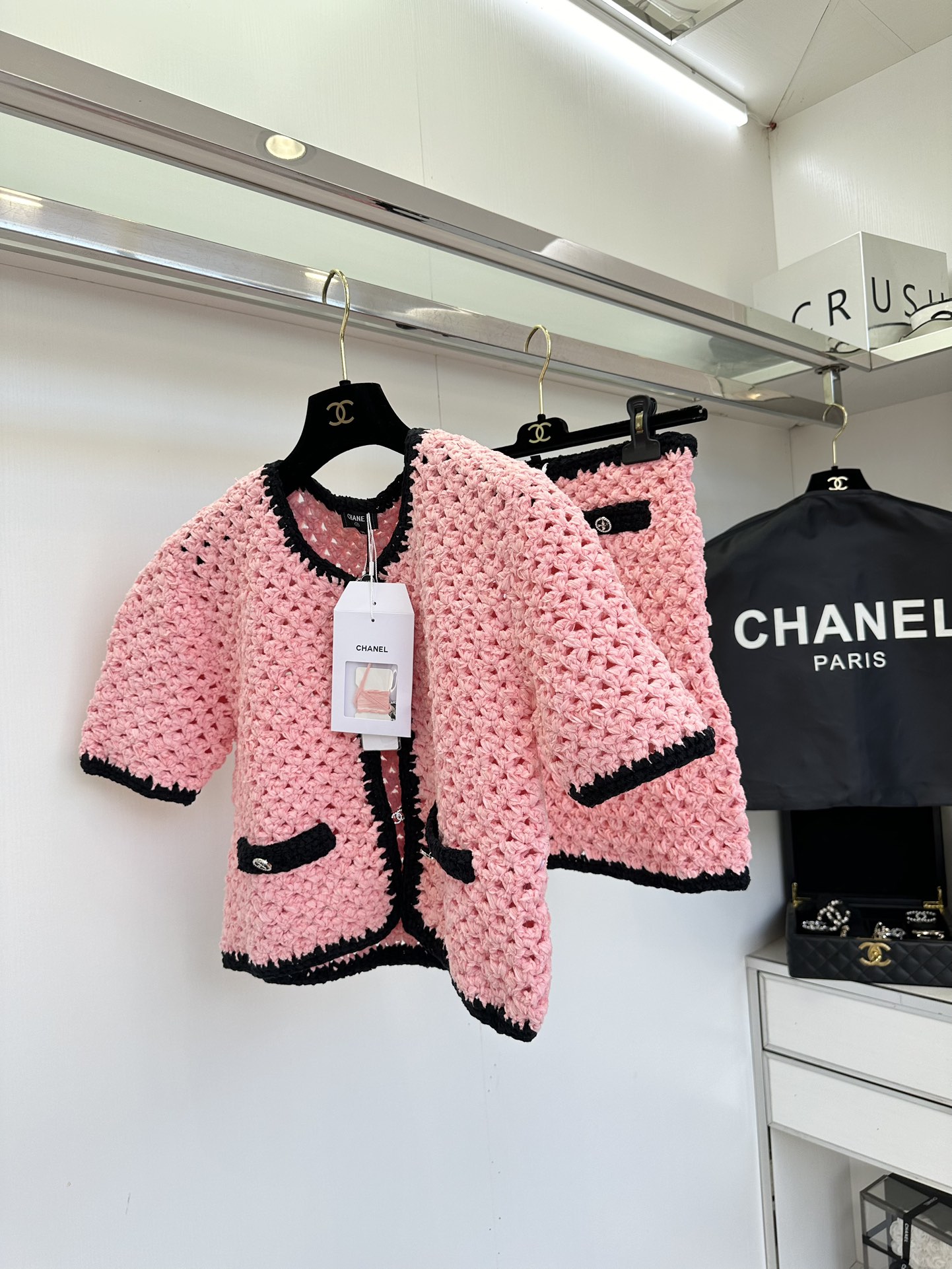 Chanel Inspired Handmade Crochet Knit Skirt & Cardigan Set - Elegant Floral Design 3 i1754795625 9923 1
