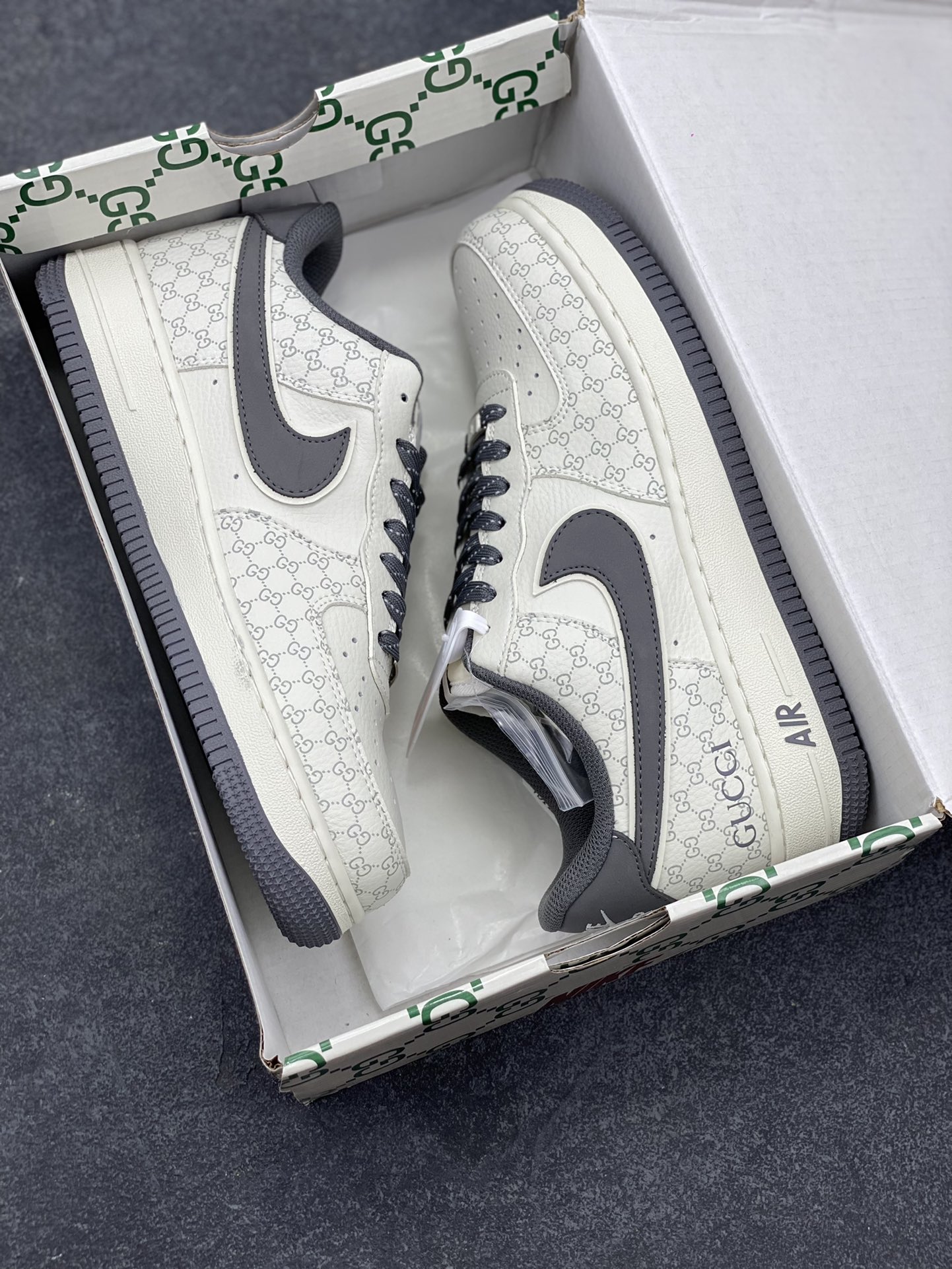 图片[9]-NIke Air Force 1 \’07 Low “古驰联名——经典灰花纹”空军一号 低帮 运动鞋 休闲鞋 折边针车 工艺难度大 原楦头原纸板 原装鞋盒 定制五金配件 内置全掌气垫 原厂鞋底 货号：CS5288-003 尺码：36 36.5 37.5 38 38.5 39 40 40.5 41 42 42.5 43 44 44.5 45-选品中心