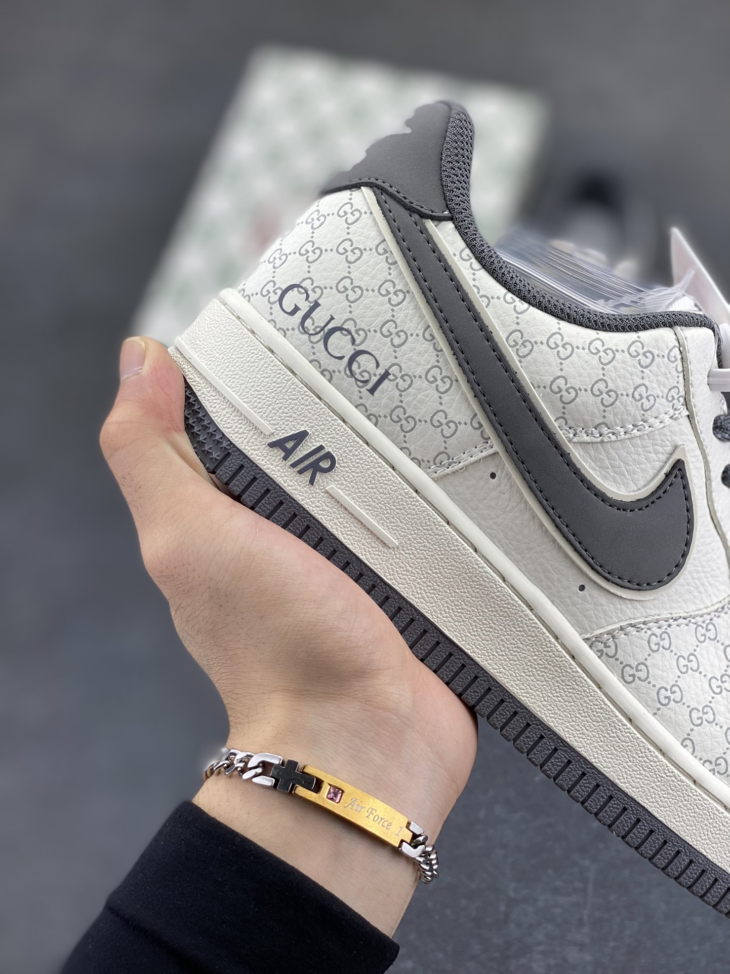 图片[6]-NIke Air Force 1 \’07 Low “古驰联名——经典灰花纹”空军一号 低帮 运动鞋 休闲鞋 折边针车 工艺难度大 原楦头原纸板 原装鞋盒 定制五金配件 内置全掌气垫 原厂鞋底 货号：CS5288-003 尺码：36 36.5 37.5 38 38.5 39 40 40.5 41 42 42.5 43 44 44.5 45-选品中心