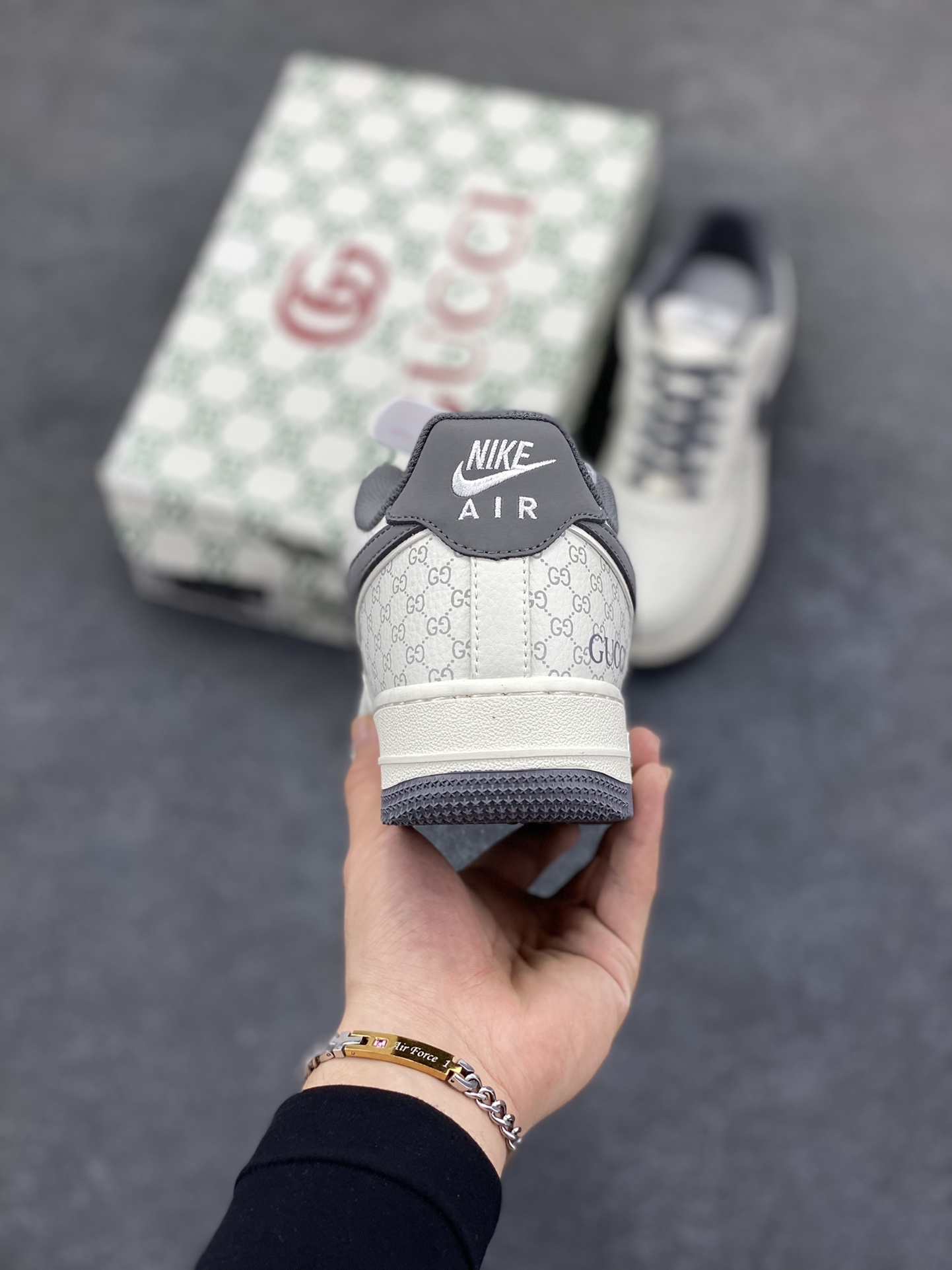 图片[4]-NIke Air Force 1 \’07 Low “古驰联名——经典灰花纹”空军一号 低帮 运动鞋 休闲鞋 折边针车 工艺难度大 原楦头原纸板 原装鞋盒 定制五金配件 内置全掌气垫 原厂鞋底 货号：CS5288-003 尺码：36 36.5 37.5 38 38.5 39 40 40.5 41 42 42.5 43 44 44.5 45-选品中心
