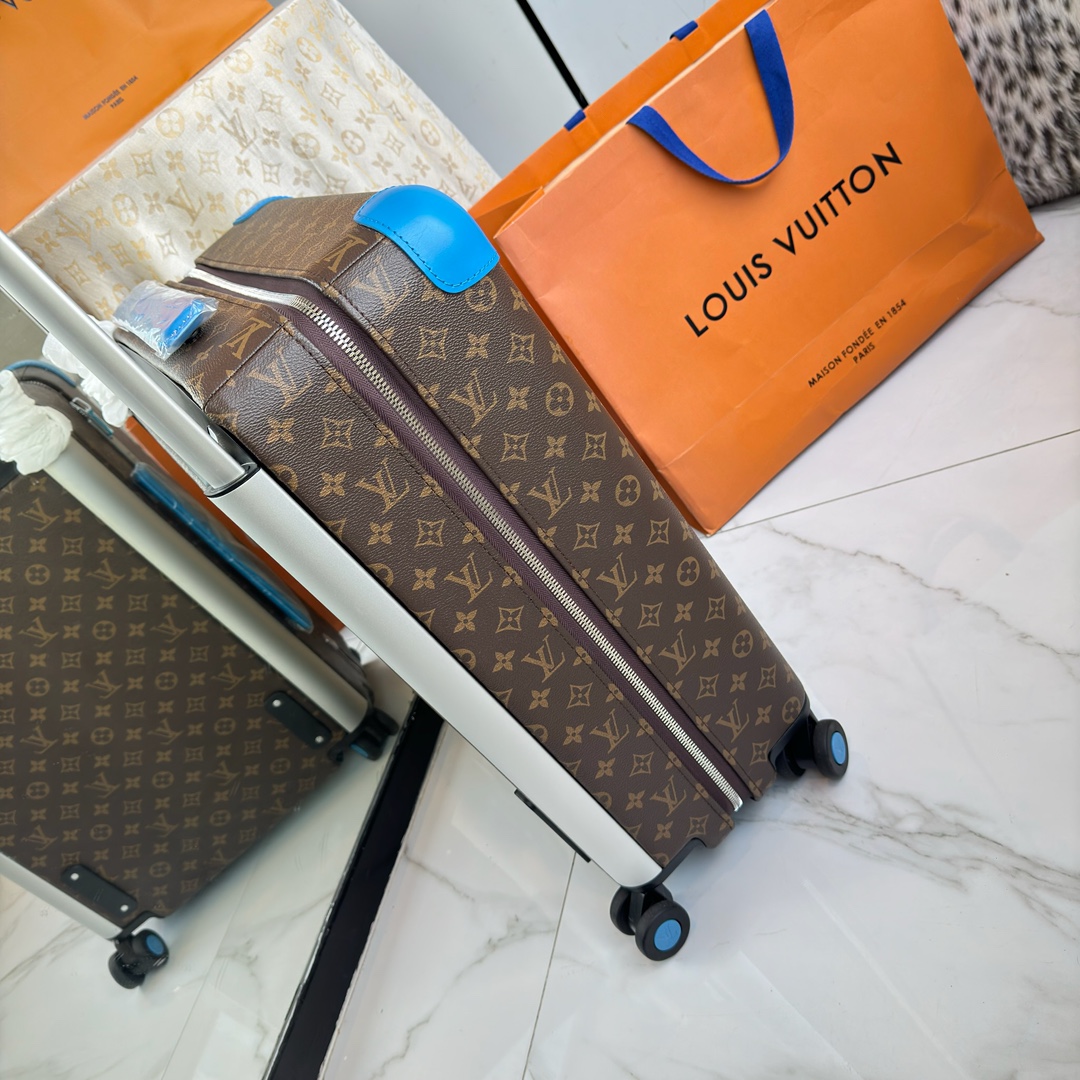 Louis Vuitton suitcase Monogram Brown with Blue travel