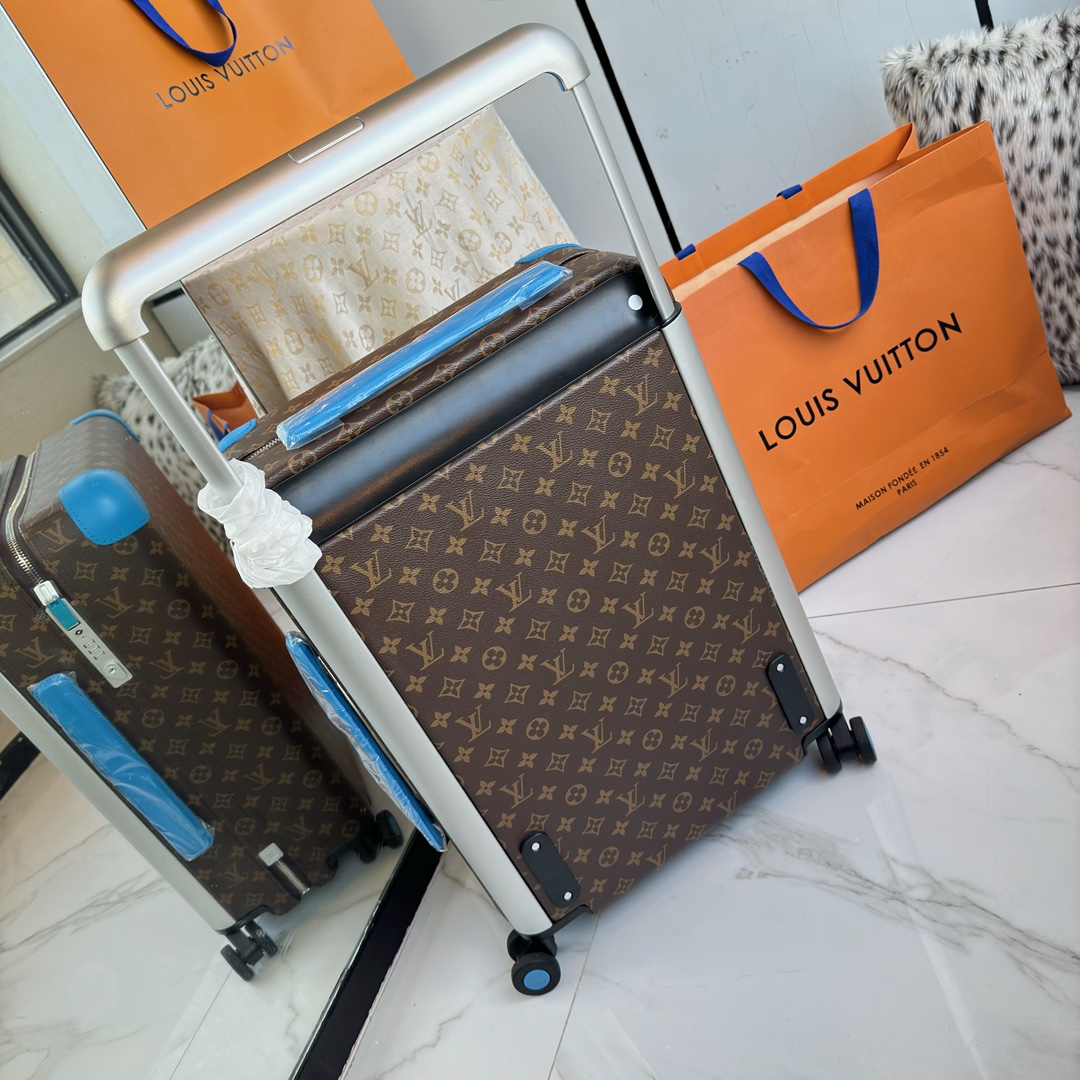 Louis Vuitton suitcase Monogram Brown with Blue travel