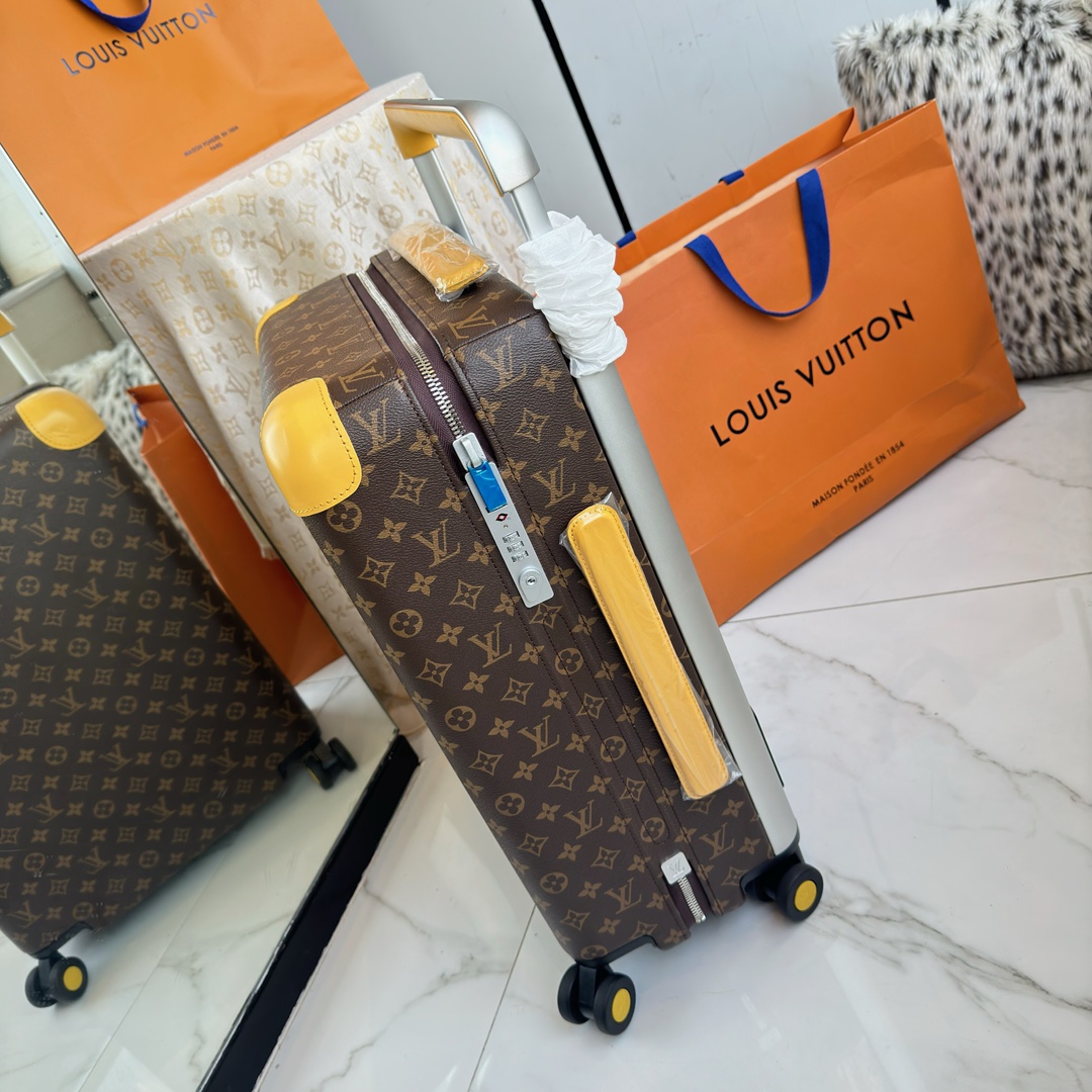 Louis Vuitton suitcase Monogram Brown with Yellow travel