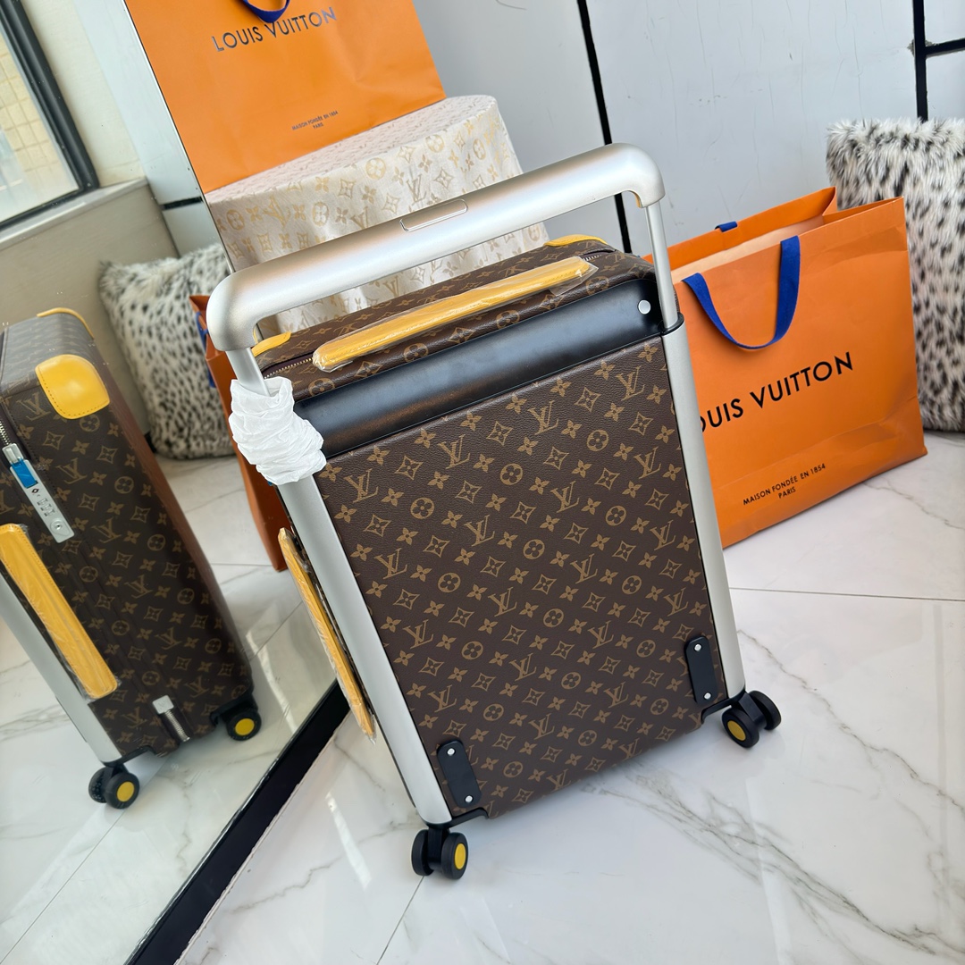 Louis Vuitton suitcase Monogram Brown with Yellow travel