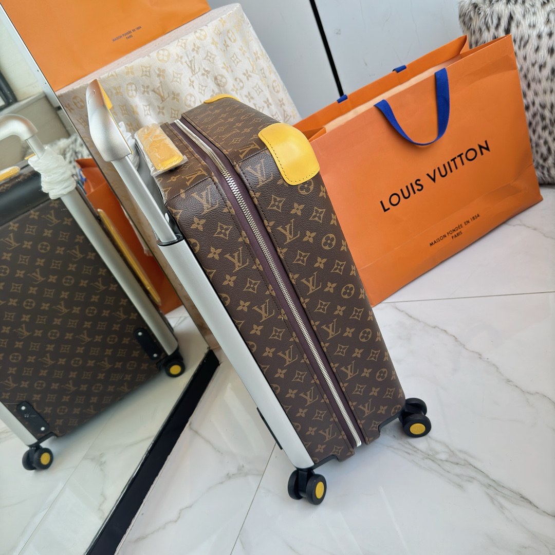 Louis Vuitton suitcase Monogram Brown with Yellow travel