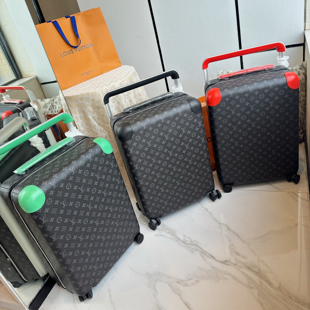 Louis Vuitton suitcase Monogram Eclipse with orange trim 55x38x21cm travel