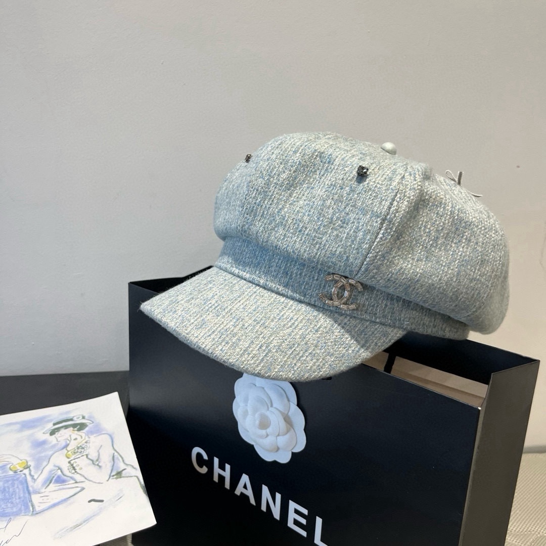 🆕

香奈儿新款鸭舌军帽，高级定制，头围57cm