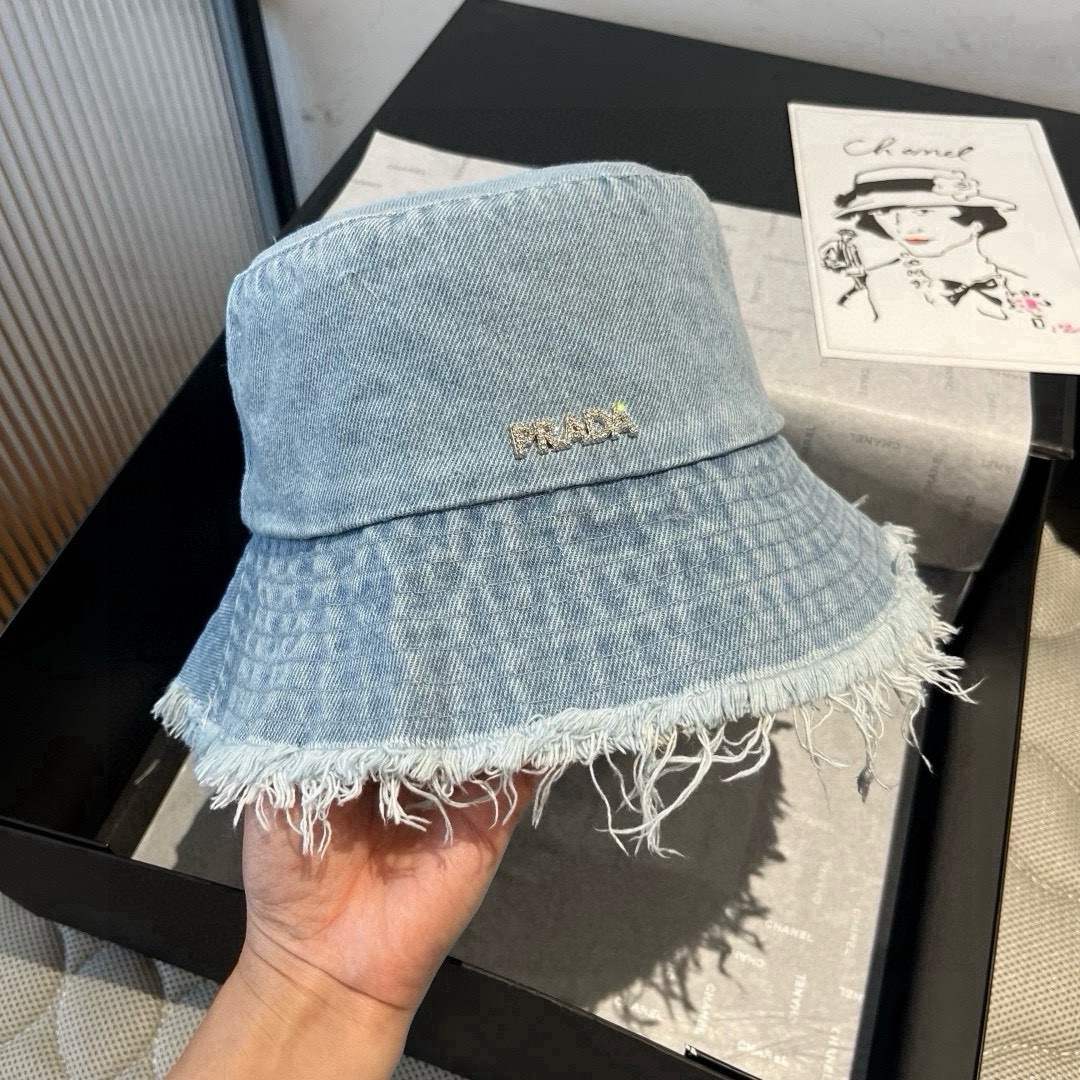 🆕

普拉达新款牛仔渔夫帽，头围57cm