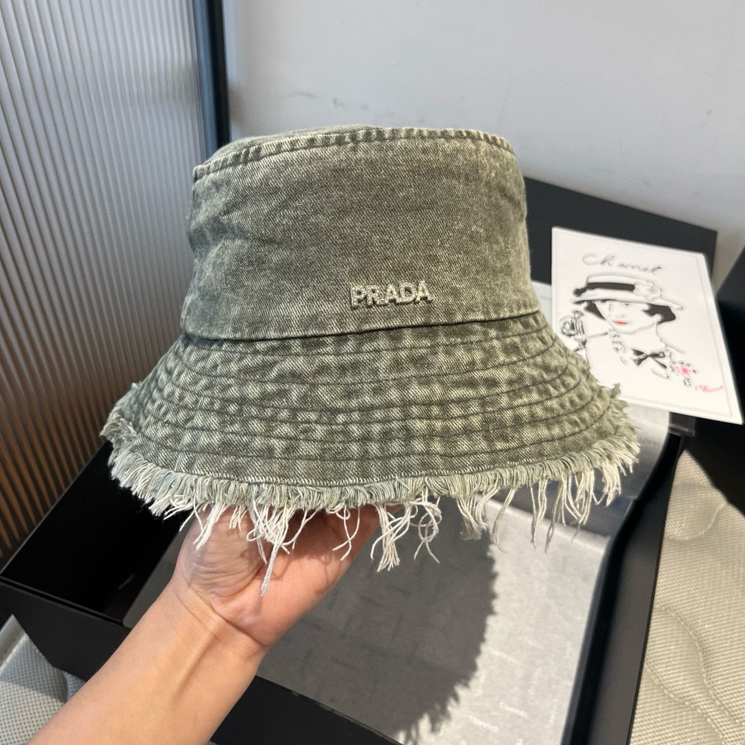 🆕

普拉达新款牛仔渔夫帽，头围57cm