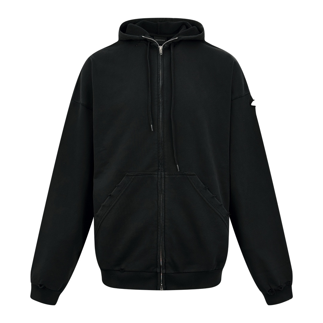 NO:504709,.Balenciaga letter tape zipper jacket Customized honey cotton cloud fluffy soft velvet elegant material Excellent texture Comfortable skin Focus with rich and pure washing black as the main tone Rich connotation Comfortable skin Side-up appearance The front face is homogeneous clean fit presentation The traces of wear are looming The coldness of washing black and the wear-up casual collision with the back face security tape logo artwork embellishes the bright pink, burning flame, instantly ignites the visual focus The artist walking at the forefront of fashion Craft 1: Light-sensitive glue printing Use special light-sensitive glue materials Mix the glue with appropriate amount of water or other diluents Evenly the prepared light-sensitive glue through scraping printing Craft 2: Use positioning to manually wear and tear the fabric locally by hand operation The surface of the fabric will form a natural damage effect  Time-consuming and labor-intensive, low daily yield, process 3 heavy clean washing, through special solution, remove stains and slight fading, then snowflake wash, fade through strong washing, make it more even color Customized 1:1 Parisian authentic silver zipper Customized 1:1 Paris trademark, layout, loose fit Size 1 2 3 4,,balenciaga,jackets & coats,alexander wang19860909.Balenciaga 字母胶带拉链外套 定制蜜棉云絮柔绒雅致料 质感卓越 舒适贴肤 以浓郁而纯粹的洗水黑为主基调 富有内涵 舒适贴肤 前幅同质化clean fit呈现 磨破的痕迹若隐若现 洗水黑的冷峻与磨破的随性相互碰撞 后幅security tape logo艺术作品点缀 那一抹鲜艳的粉红色 似燃烧的火焰 瞬间点燃视觉焦点 行走在时尚前沿的艺术家 工艺1: 光感胶浆印花 利用特殊的光感胶浆材料 将胶浆与适量的水或其他稀释剂混合均匀 将调配好的光感胶浆通过刮印的方式 工艺2: 采用定位人工磨破 通过手工操作对面料进行局部摩擦与磨损 面料表面会形成自然的破损效果 耗时耗力 日产量低 工艺3 重度孝洗 通过特制溶液 去除污渍且轻微的褪色 再雪花洗 通过强烈的洗涤方式来褪色 使其颜色更为均匀 辅料定制1:1 巴黎真古银拉链 定制1:1 巴黎商标 版型 宽松版型 尺码 1 2 3 4,,balenciaga,jackets & coats,alexander wang,Men's clothing