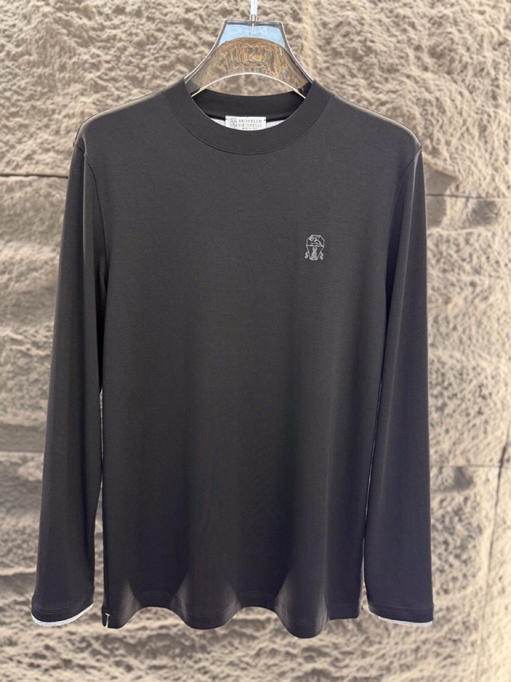 “2025 Brunello Cucinelli Men’s Cotton T-shirts: Luxurious, Low-key, Fine Tailoring, Autumn/Winter Fashion Styles” - 图片 1