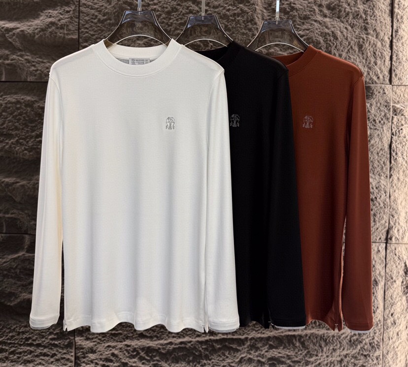 “2025 Men’s Cotton T-shirts by Brunello Cucinelli: Luxurious, Low-Key, and Fashionable Styles for Autumn and Winter” - 图片 2