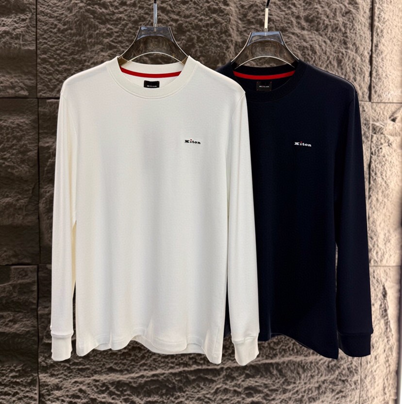 Title: Kiton Chilton 2025s Men’s Cotton T-Shirts Fall/Winter Collection Summary: Luxurious, classic cotton t-shirts in various sizes and colors for a stylish and elegant look - 图片 2