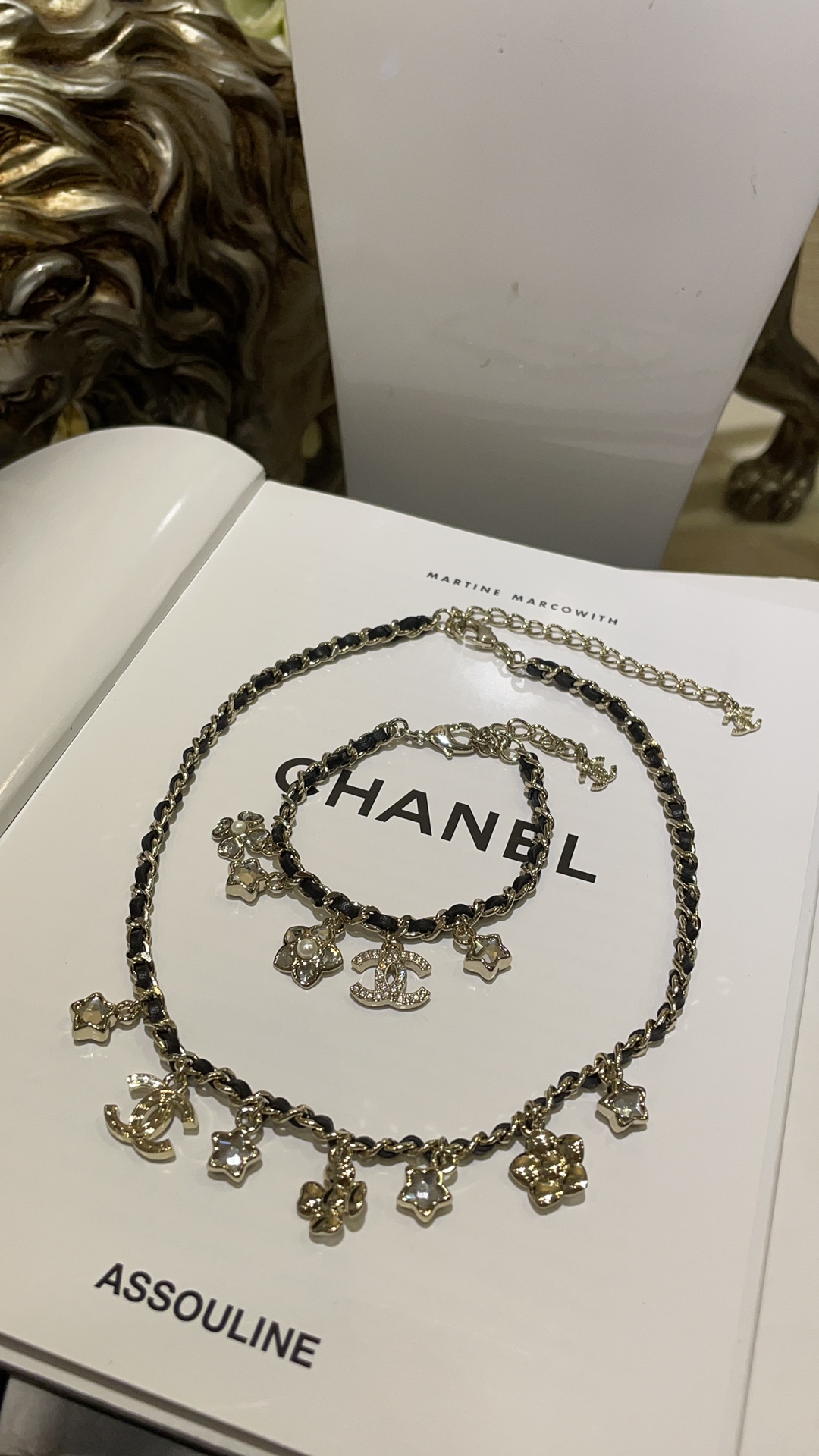 Chanel Gold Charm Bracelet with Leather and Crystal Accents 8 i1754898478 7305 6