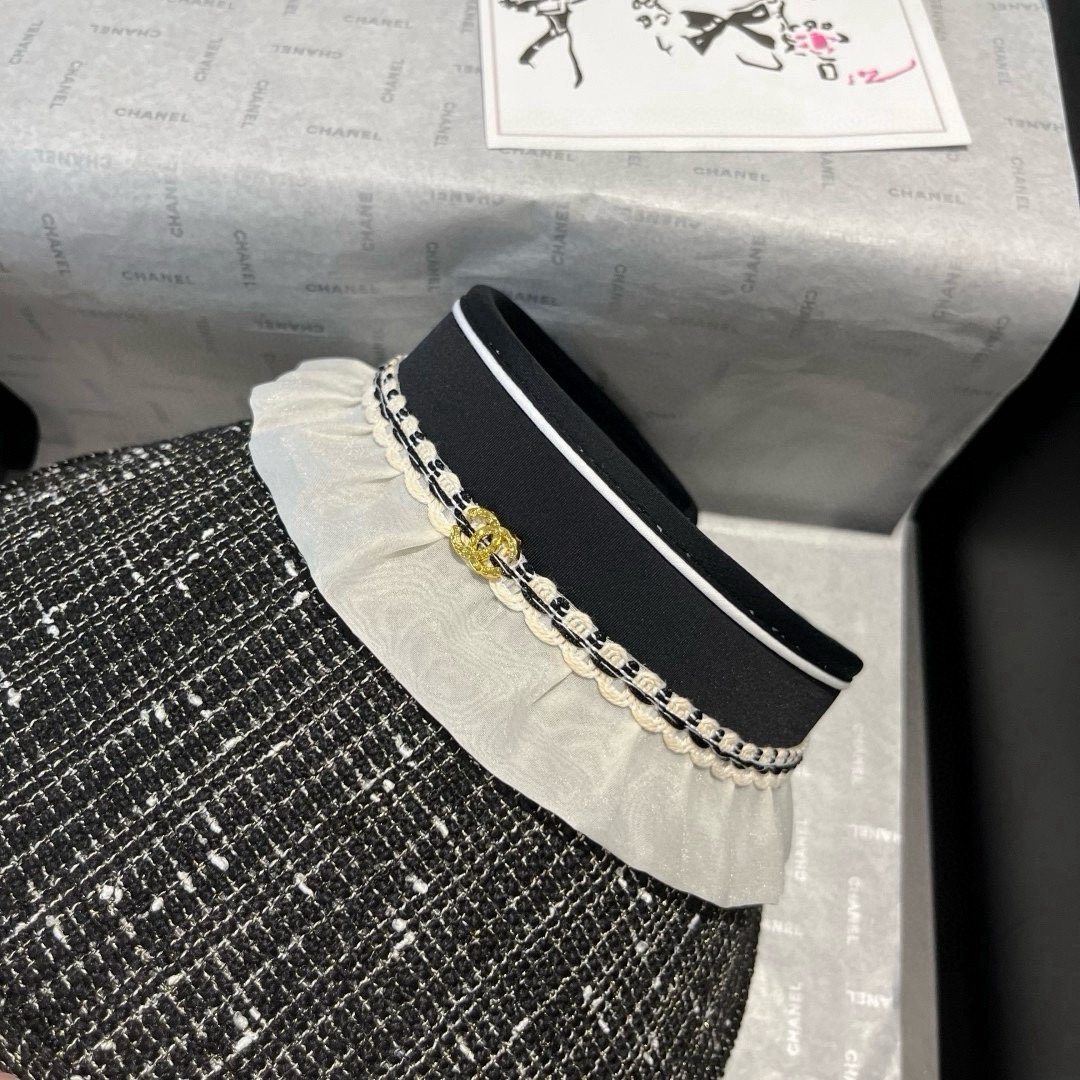 🆕

Chanel香奈儿空顶遮阳帽，发箍遮阳帽，头围57cm