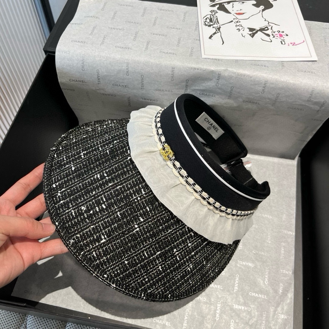 🆕

Chanel香奈儿空顶遮阳帽，发箍遮阳帽，头围57cm