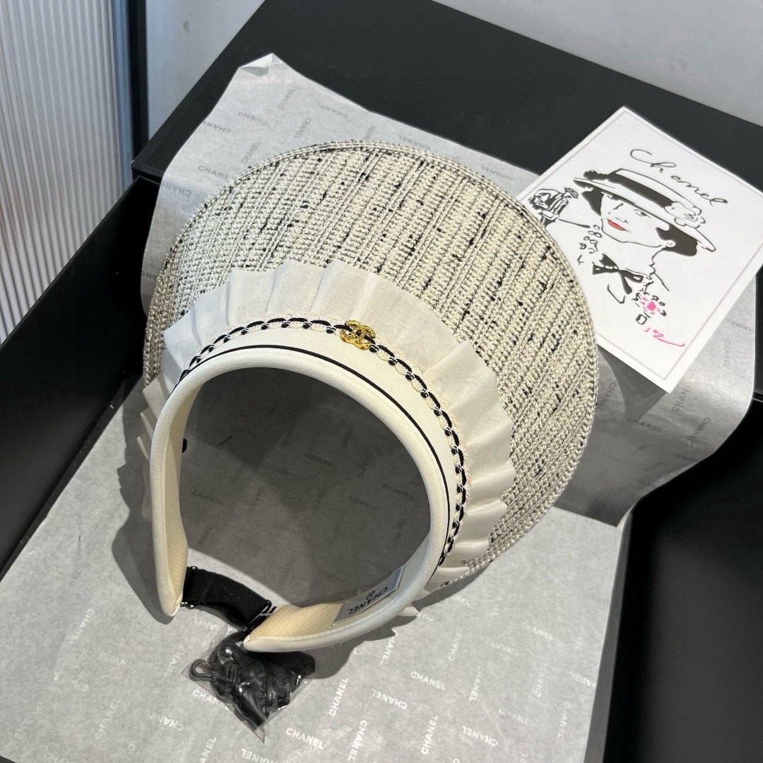 🆕

Chanel香奈儿空顶遮阳帽，发箍遮阳帽，头围57cm