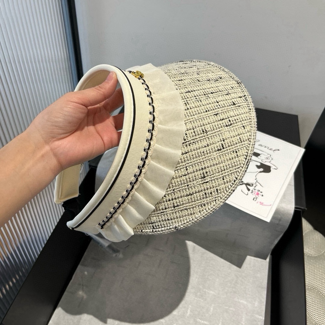 🆕

Chanel香奈儿空顶遮阳帽，发箍遮阳帽，头围57cm