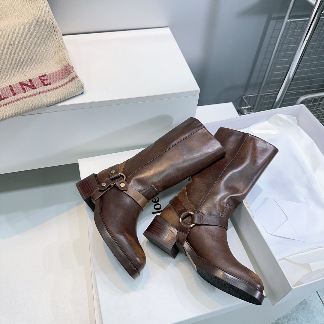 “High-Quality Chloe 2025 Retrobus Boots with Italian Leather – Original Hardware, Copper Decor, and Thick Skin” - 图片 8