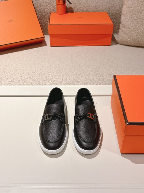 Hermes Lgnacio Leather Loafers - Stylish Nautical Design, Perfect for Couples