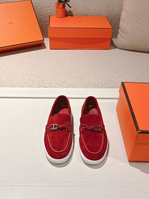 Hermes Ignacio Suede Loafers with Chaine d'Ancre Buckle - Couple Style 1 Hermes Ignacio Suede Loafers with Chaine d'Ancre Buckle - Couple Style