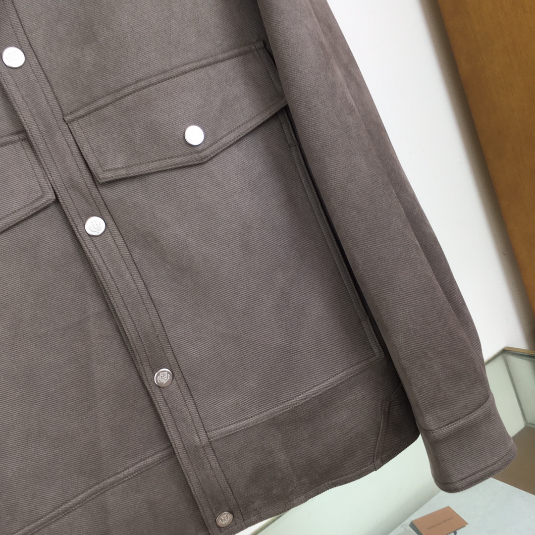 Men’s brief coats for autumn/winter in polyester with cuff buttons, wrinkle resistance, easy drying. Colors: black, tan, gray. Sizes 48-56. - 图片 6