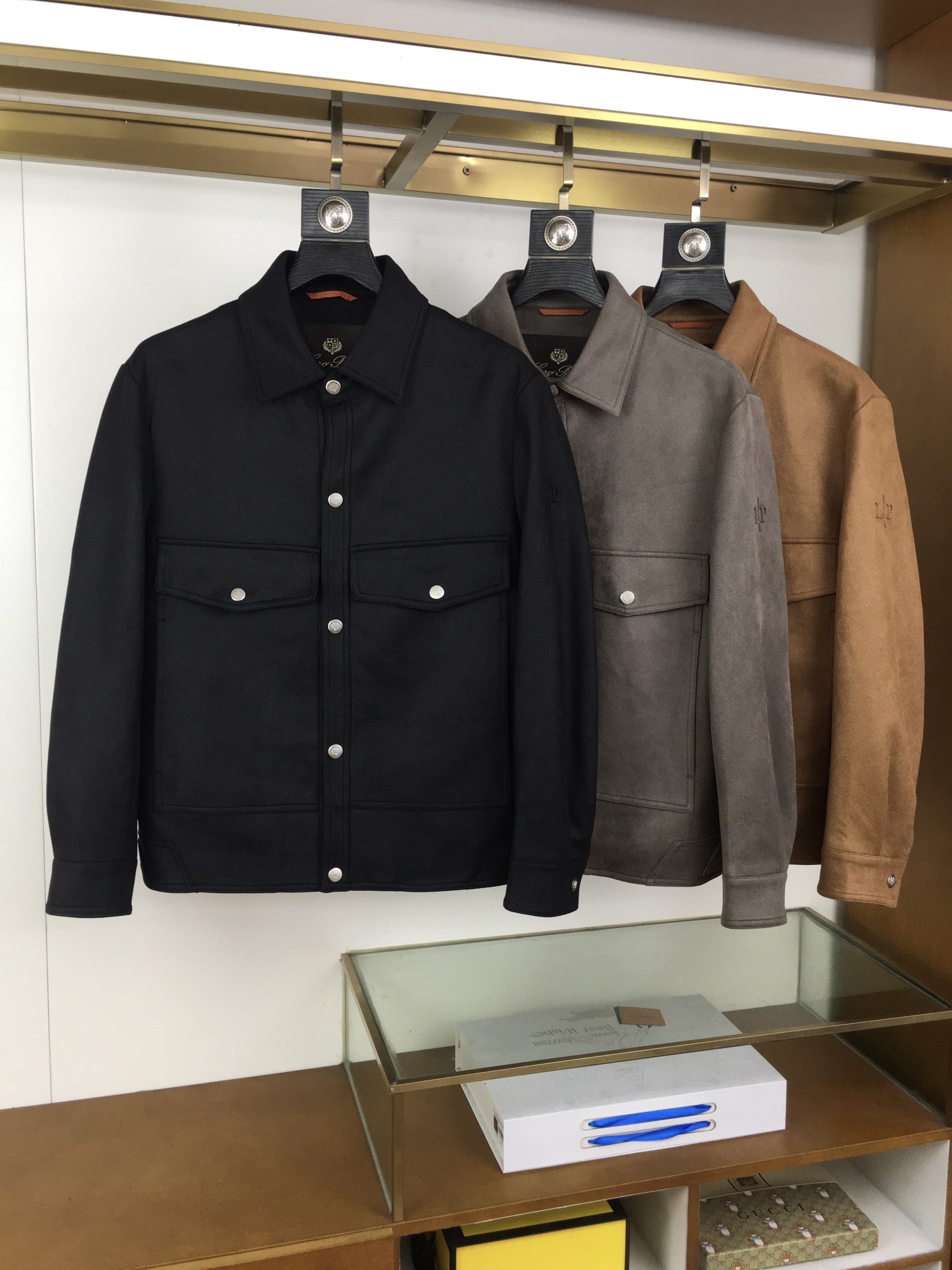 Men’s Brief Coats with Original Technology: Polyester Fibres, Cuffbuttons, Wrinkle Resistance – Black Tan Gray, Sizes 48-56.