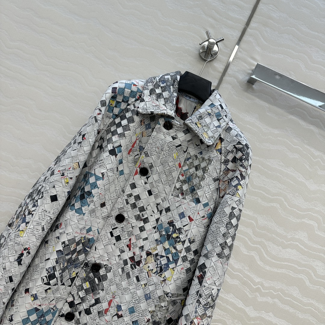 Limited Edition Graffiti Paper BV Knit Leather Jacket – High-End Quality Scrambling with Dust-Proof Bags. - 图片 2