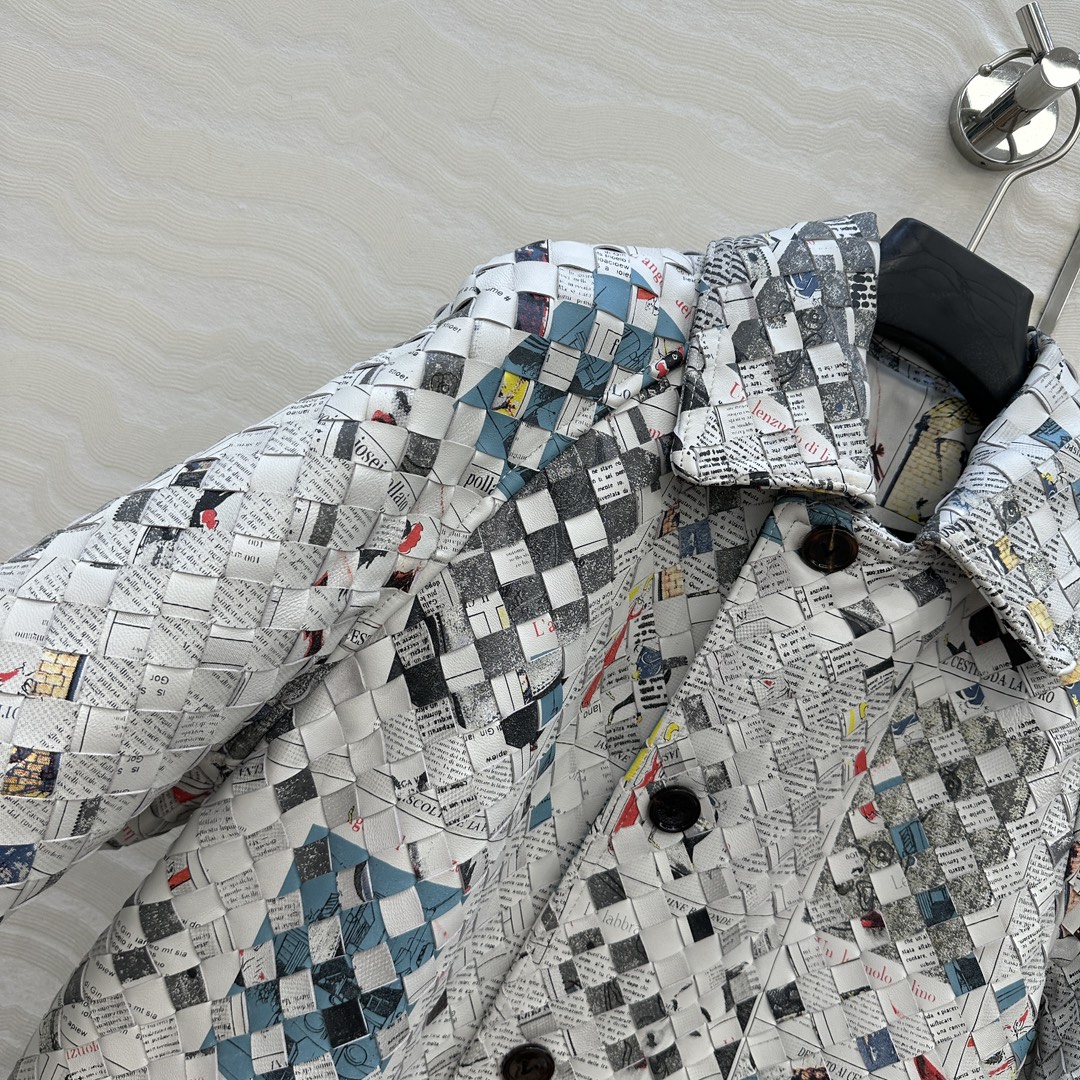 Limited Edition Graffiti Paper BV Knit Leather Jacket – High-End Quality Scrambling with Dust-Proof Bags. - 图片 4